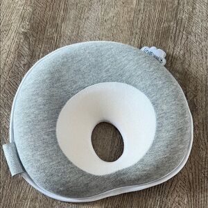 Gray and White Baby Pillow Lovenest